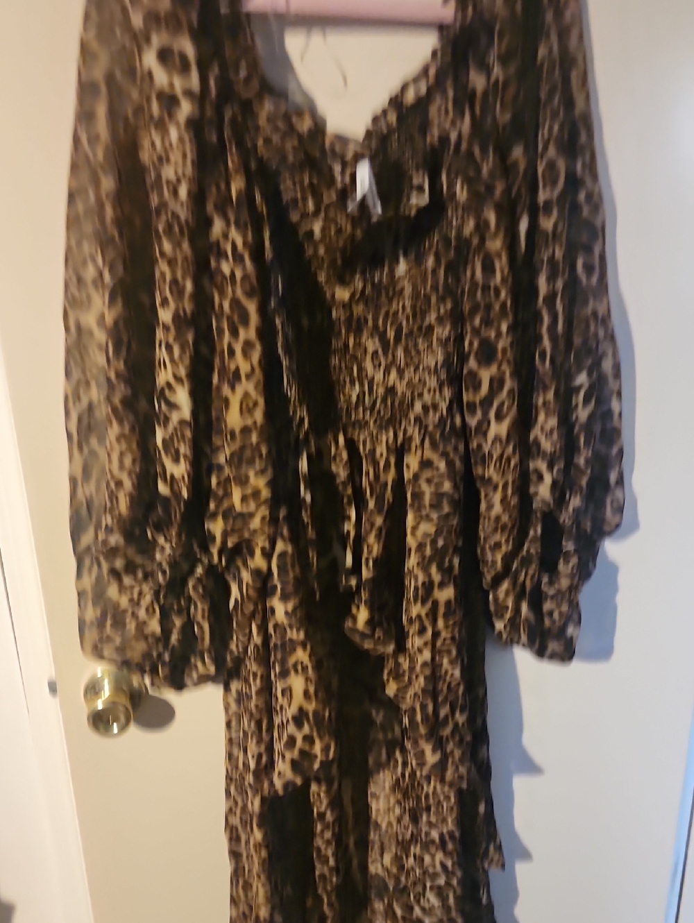 Leopard Print High Low Shirt in Brown and Black